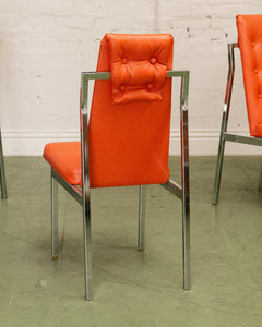 1970’s Tangerine Chrome Dining Chairs