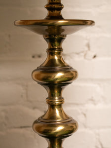 Brass Spindle Lamp with Black Shade