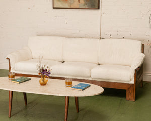 Brazilian 70’s Style Sofa Oak Wood