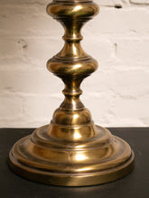 Load image into Gallery viewer, Brass Spindle Lamp with Black Shade
