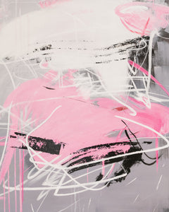 Escape Pink Grey White Abstract