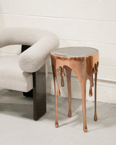 Volcano Drip Side Table in Copper