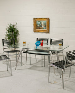 Glass Metal Modern Dining Table