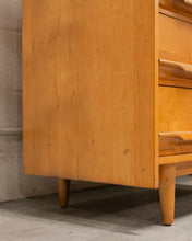 Load image into Gallery viewer, Blond Wood Sleek Sculptural Dresser Highboy
