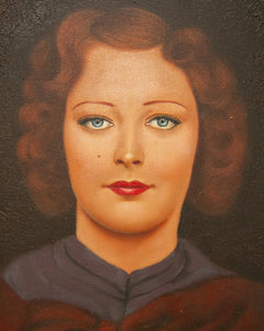 Woman with Red Lips Oil Painting