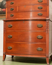 Load image into Gallery viewer, Antique Mahogany Federal Style Highboy Dresser
