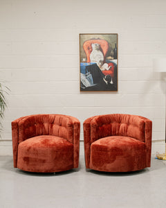 Babita Swivel Chair in Rust