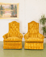 Load image into Gallery viewer, Vintage Yellow Striped Lounge Chair
