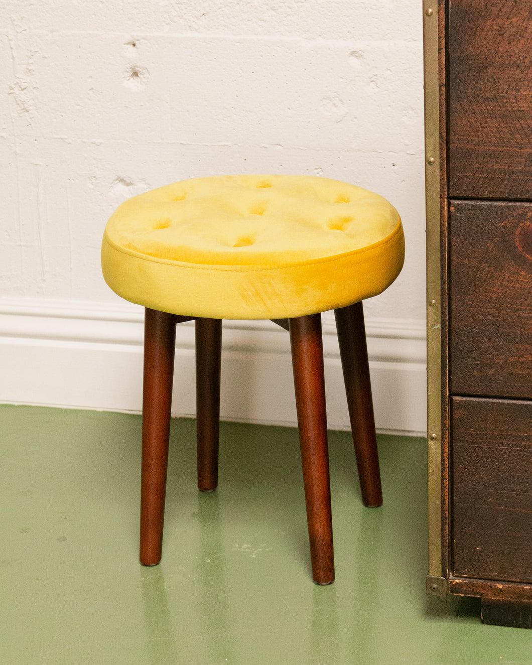 Yellow Modern Round Stool/Ottoman