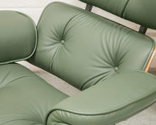 Load image into Gallery viewer, Green Leather Iconic Chair and Ottoman
