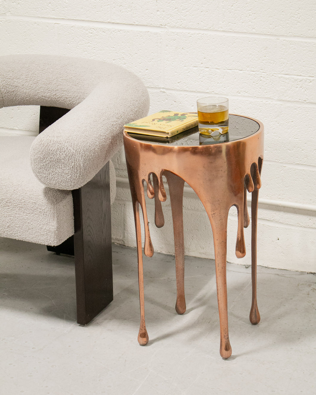 Volcano Drip Side Table in Copper