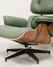 Load image into Gallery viewer, Green Leather Iconic Chair and Ottoman
