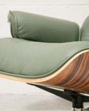 Load image into Gallery viewer, Green Leather Iconic Chair and Ottoman

