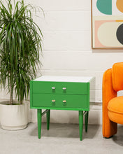 Load image into Gallery viewer, Green Vintage Nightstand
