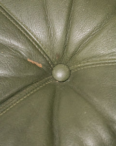 Green Leather Danish Ottoman