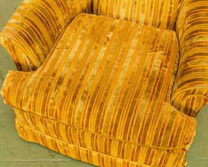 Vintage Yellow Striped Lounge Chair