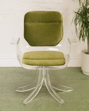 Load image into Gallery viewer, Olive Green Acrylic Swivel Chair
