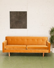 Load image into Gallery viewer, Gold Mid Century Sofa
