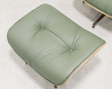 Load image into Gallery viewer, Green Leather Iconic Chair and Ottoman
