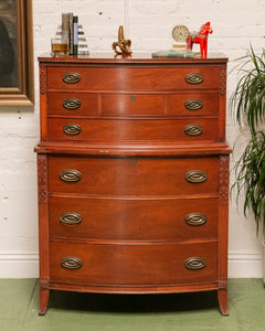 Antique Mahogany Federal Style Highboy Dresser