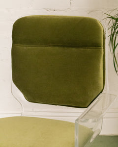 Olive Green Acrylic Swivel Chair