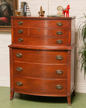 Load image into Gallery viewer, Antique Mahogany Federal Style Highboy Dresser
