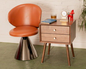 Mobi Nightstand with Brass Hardware