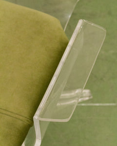 Olive Green Acrylic Swivel Chair