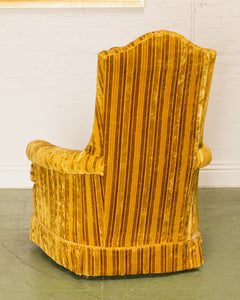 Vintage Yellow Striped Lounge Chair