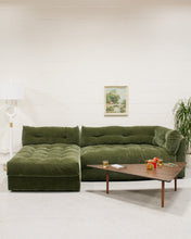 Load image into Gallery viewer, Prima Chaise and Bumper Olive Green Sofa
