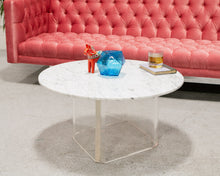 Load image into Gallery viewer, Round Stone Coffee Table with Lucite Base

