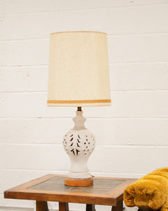 Cream Vintage Holllywood Regency Lamp