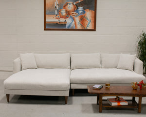 Elisa Oatmeal Sectional Sofa with Left Chaise