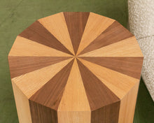 Load image into Gallery viewer, Round Two Toned Wood Side Table
