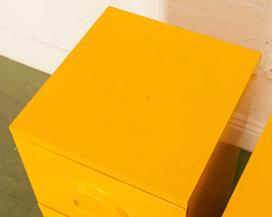 1970s Akro-Mils Yellow Plastic File Cabinets