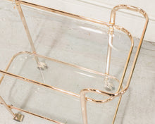 Load image into Gallery viewer, Wednesday brass and glass bar cart
