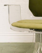 Load image into Gallery viewer, Olive Green Acrylic Swivel Chair
