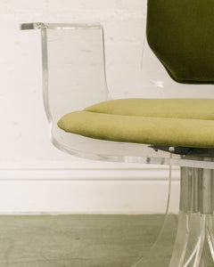 Olive Green Acrylic Swivel Chair