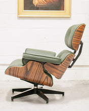 Load image into Gallery viewer, Green Leather Iconic Chair and Ottoman
