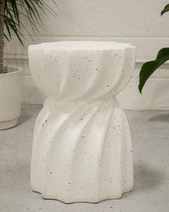 Twisted Speckled Terrazzo Fiberglass Side Table/End Table