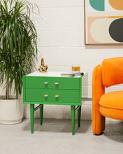 Load image into Gallery viewer, Green Vintage Nightstand
