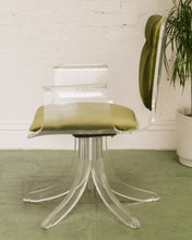 Load image into Gallery viewer, Olive Green Acrylic Swivel Chair
