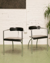 Load image into Gallery viewer, Vintage Italian Chrome &amp; Leather Lounge by Fasem Chair
