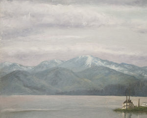Docked Boat on Lake Painting