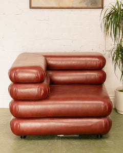 Elodie Corner Chair in Brown Leather