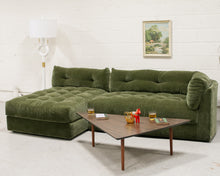 Load image into Gallery viewer, Prima Chaise and Bumper Olive Green Sofa
