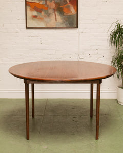 Walnut Vintage Round Dining Table