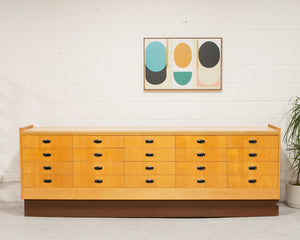 Long Mid Century Chest of Drawers Credenza