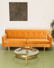 Load image into Gallery viewer, Gold Mid Century Sofa
