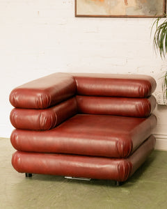 Elodie Corner Chair in Brown Leather